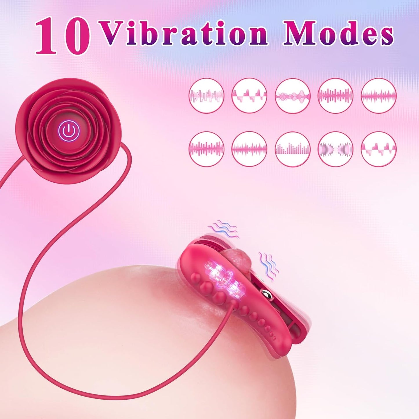 RoseBond Nipple Vibrator & BDSM Choker - Vixen | Nova Network