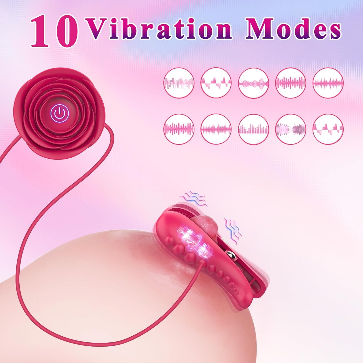 RoseBond Nipple Vibrator & BDSM Choker - Vixen | Nova Network