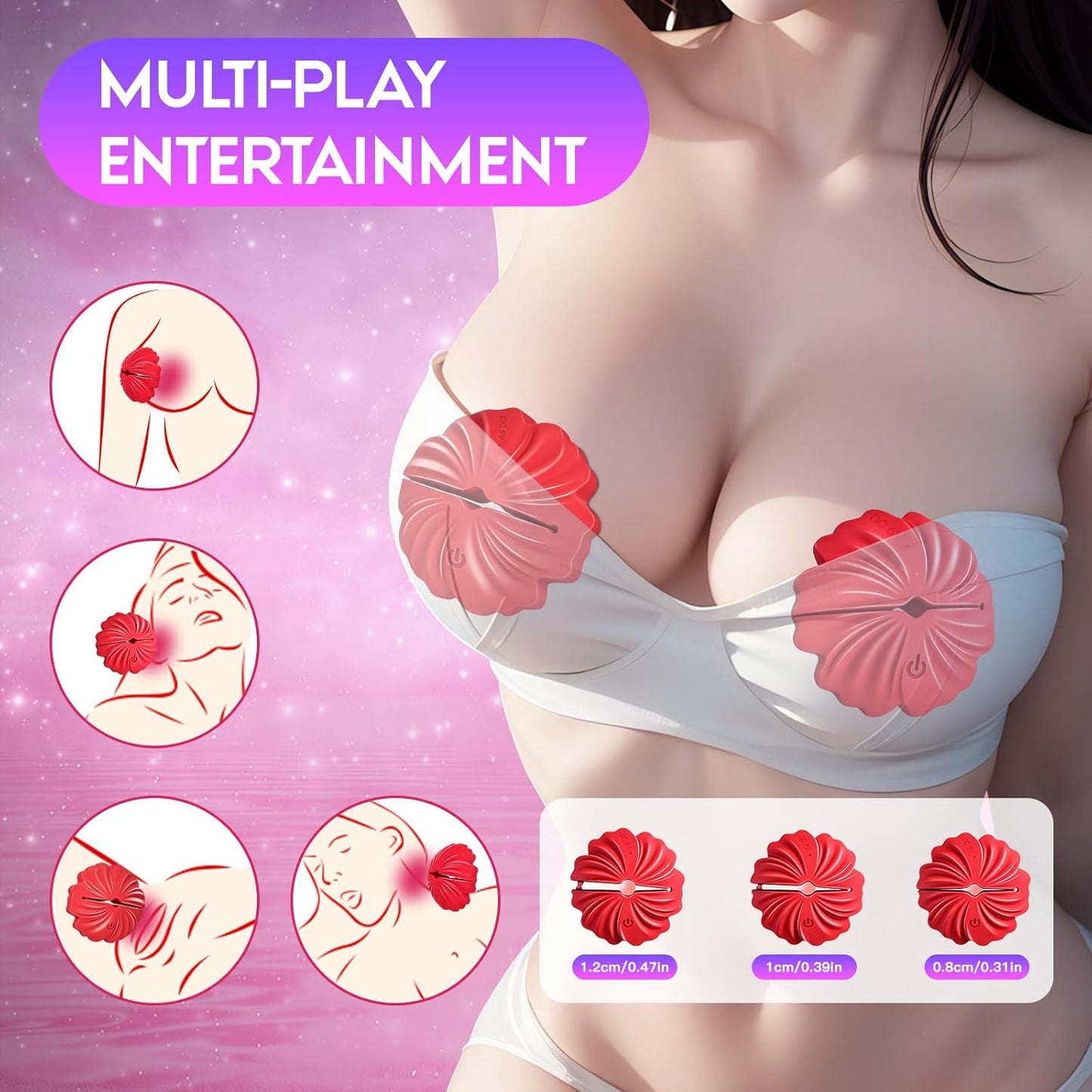 RoseBound Smart Vibrating Nipple Clamps - Vixen | Nova Network
