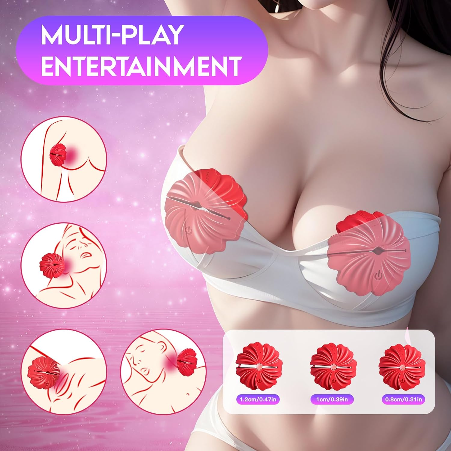RoseBound Smart Vibrating Nipple Clamps - Vixen | Nova Network