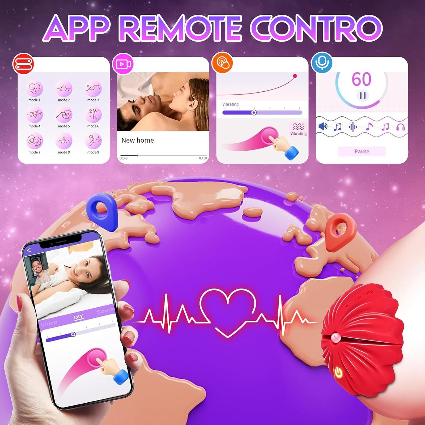 RoseBound Smart Vibrating Nipple Clamps - Vixen | Nova Network