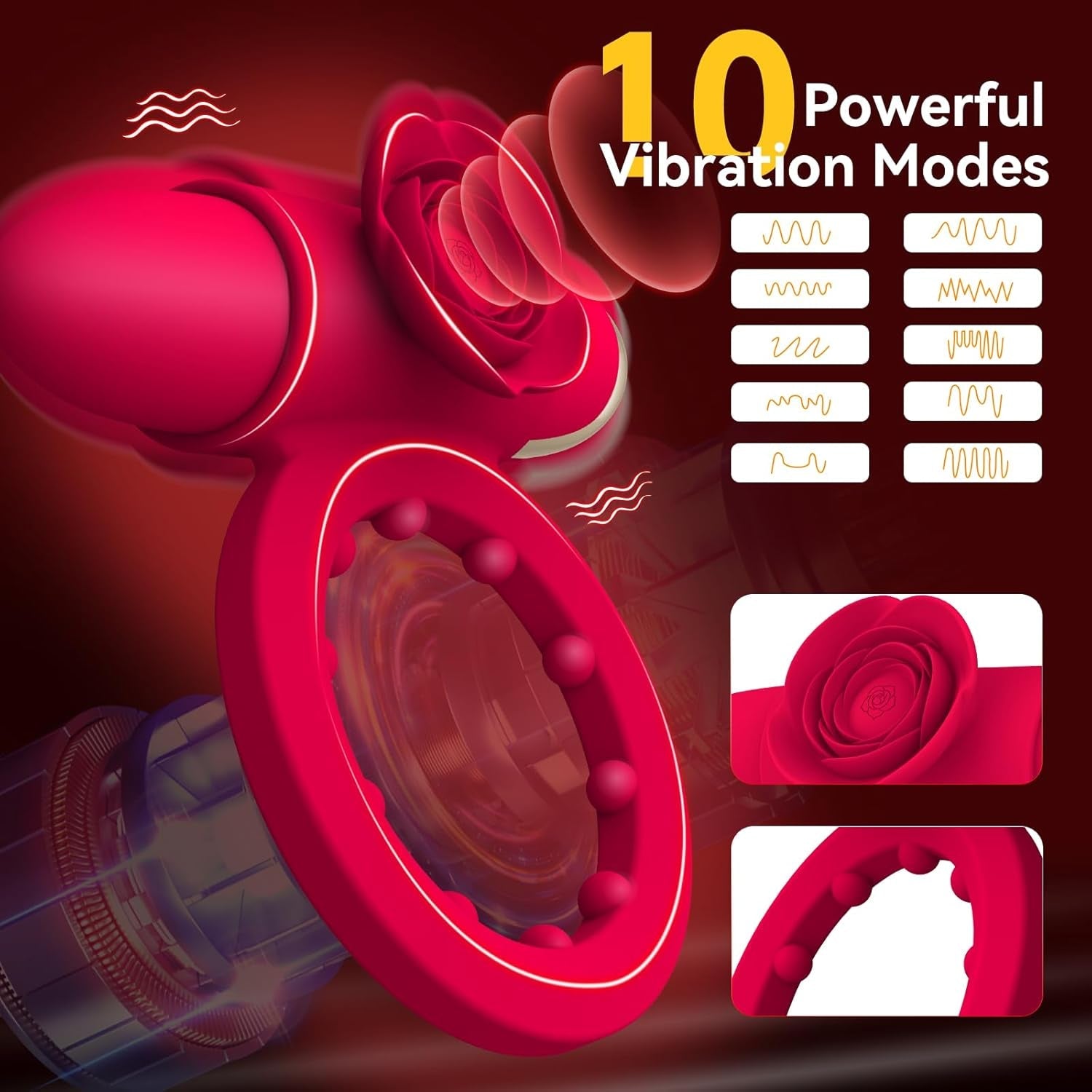RoseBullet Vibrating Cock Ring Clit Stimulator - Vixen | Nova Network