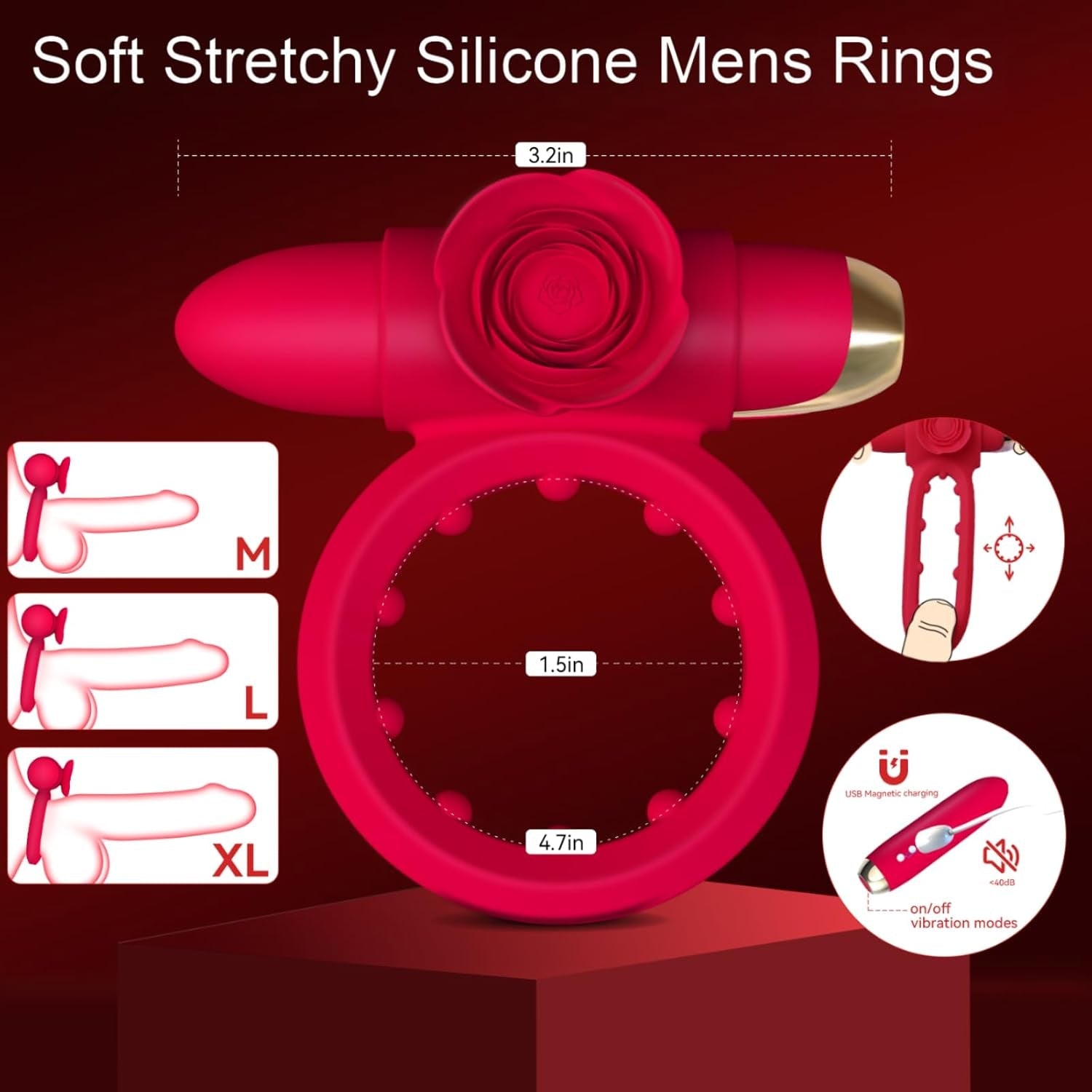 RoseBullet Vibrating Cock Ring Clit Stimulator - Vixen | Nova Network