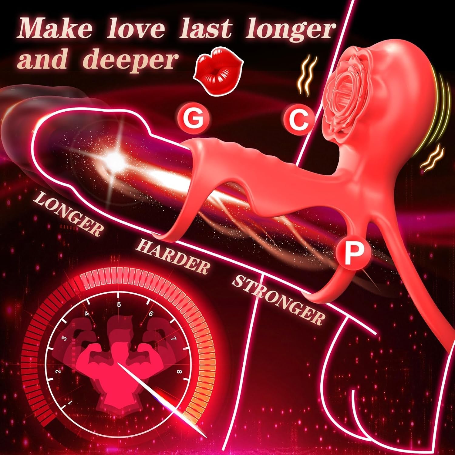 RoseClutch Vibrating Cock Ring Rose Licking Stimulator - Vixen | Nova Network