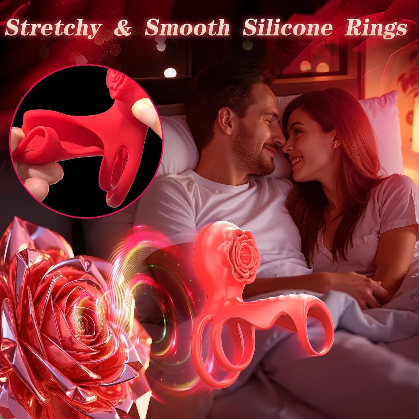 RoseClutch Vibrating Cock Ring Rose Licking Stimulator - Vixen | Nova Network
