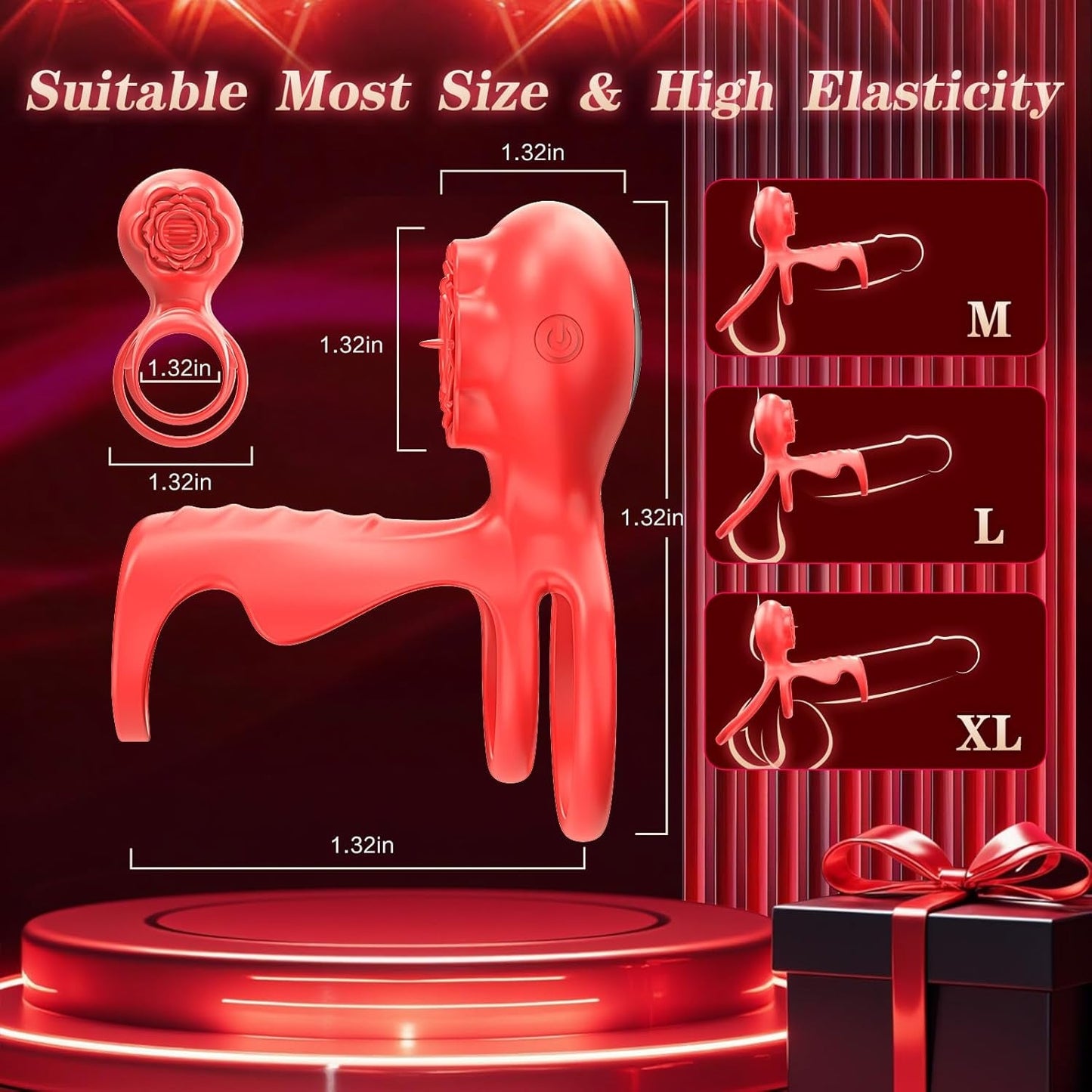 RoseClutch Vibrating Cock Ring Rose Licking Stimulator - Vixen | Nova Network