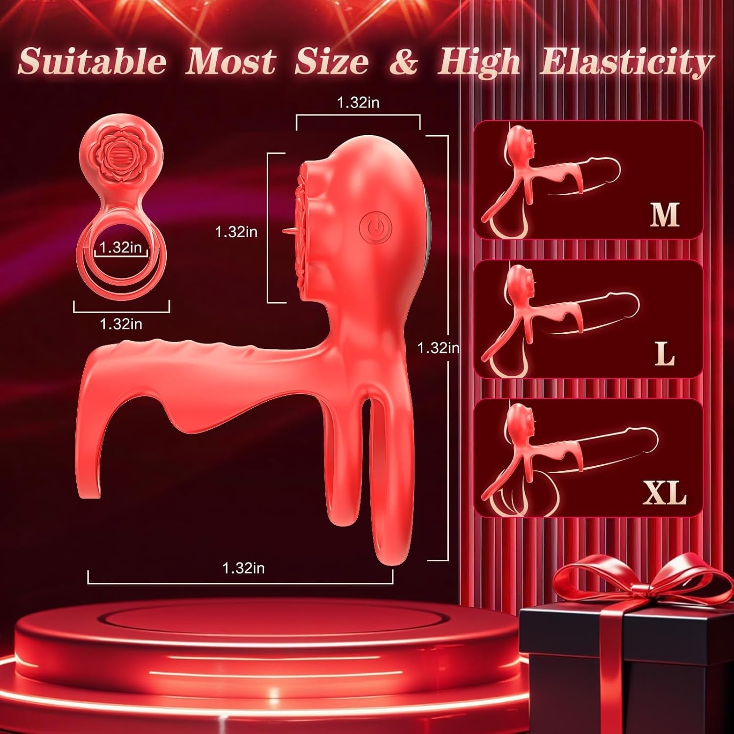RoseClutch Vibrating Cock Ring Rose Licking Stimulator - Vixen | Nova Network