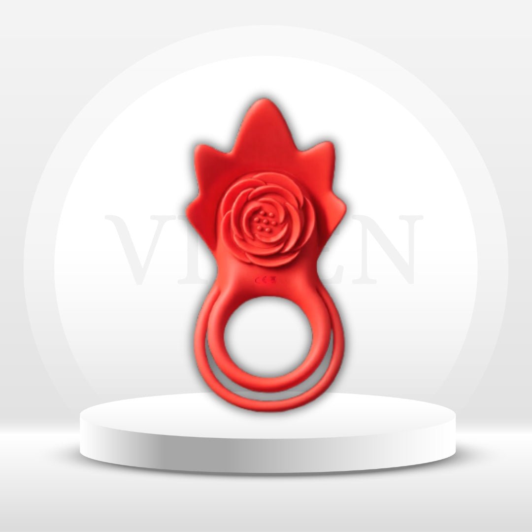 RoseEcho Vibrating Couples Cock Ring Rose AI Sync 9 Modes - Vixen | Nova Network