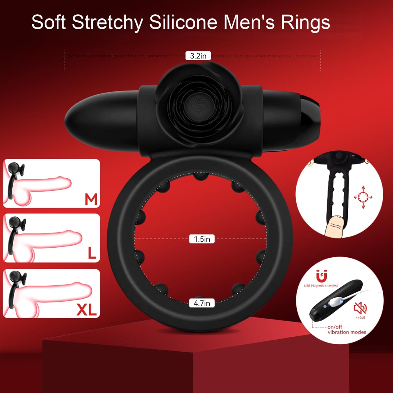 RoseGrip Bullet Vibrator Penis Ring - Vixen | Nova Network