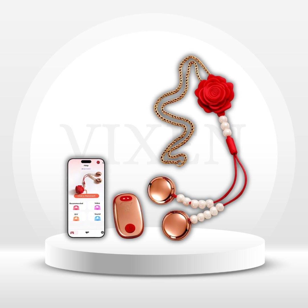 RoseLace App-Controlled Wearable Vibrator Lingerie Set with Nipple Vibrators - Vixen Adult Playroom