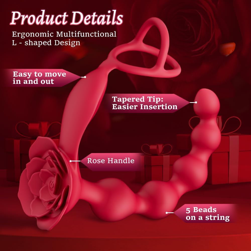 RoseLock 3 - in - 1 Anal Vibrator with Dual Ring & Remote - Vixen | Nova Network