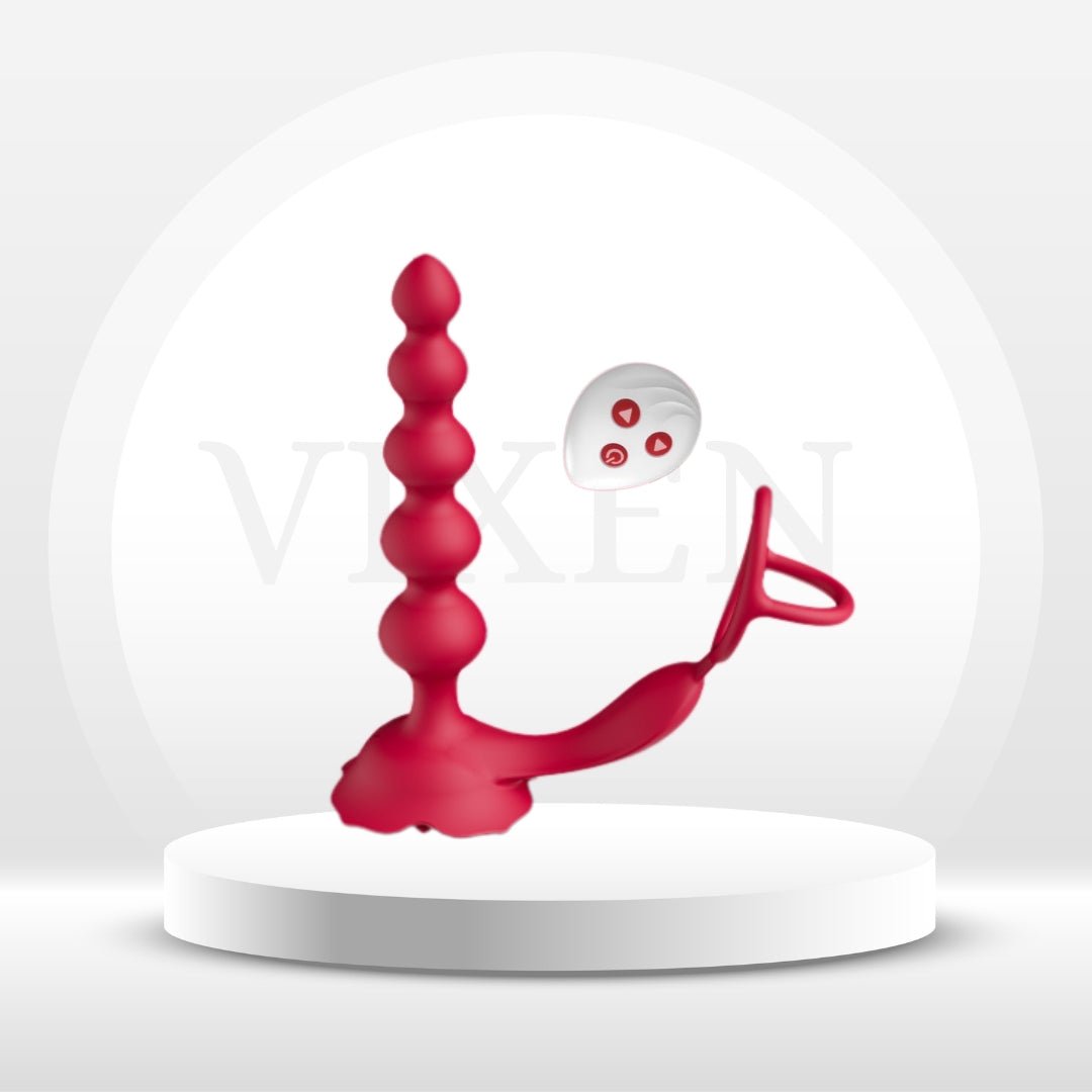 RoseLock 3 - in - 1 Anal Vibrator with Dual Ring & Remote - Vixen | Nova Network