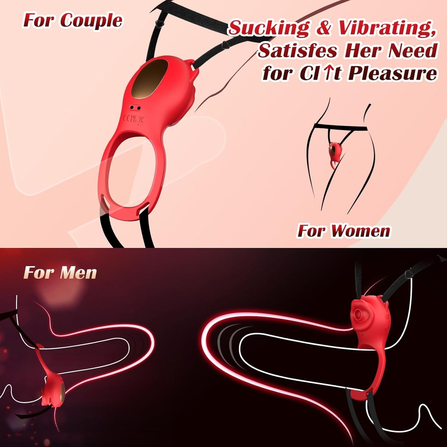 RoseLoop Wearable Rose Clit Sucker Couples Ring - Vixen | Nova Network