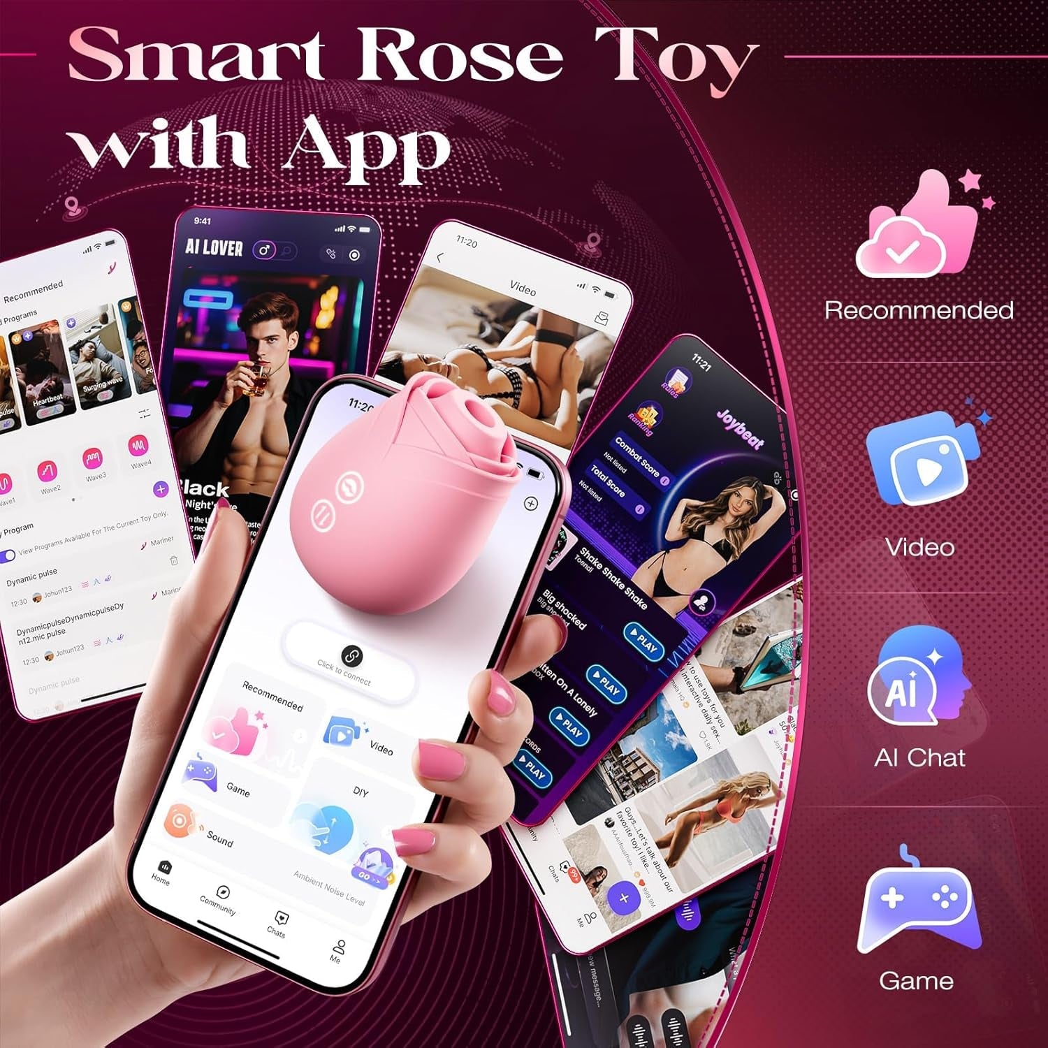 RoseLure AI Sync Suction Vibrator for Women - Vixen | Nova Network
