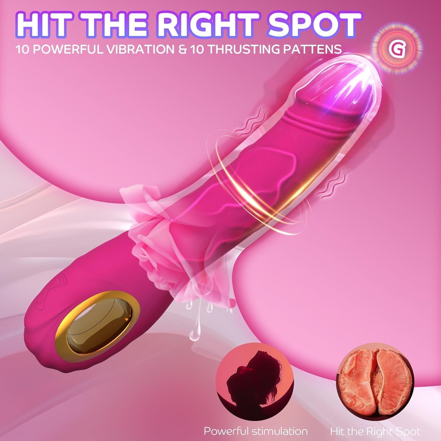 RoséMotion 9” Thrusting G - Spot Dildo Vibrator - Vixen | Nova Network