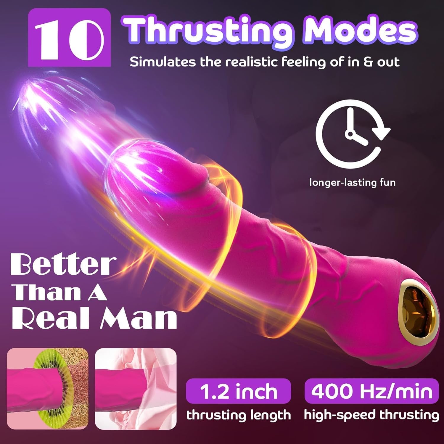 RoséMotion 9” Thrusting G - Spot Dildo Vibrator - Vixen | Nova Network