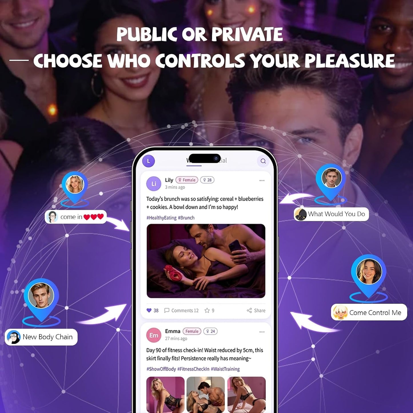 RoseReign App-Control Vibrating Cock Ring with Clit Stimulator - Vixen Adult Playroom