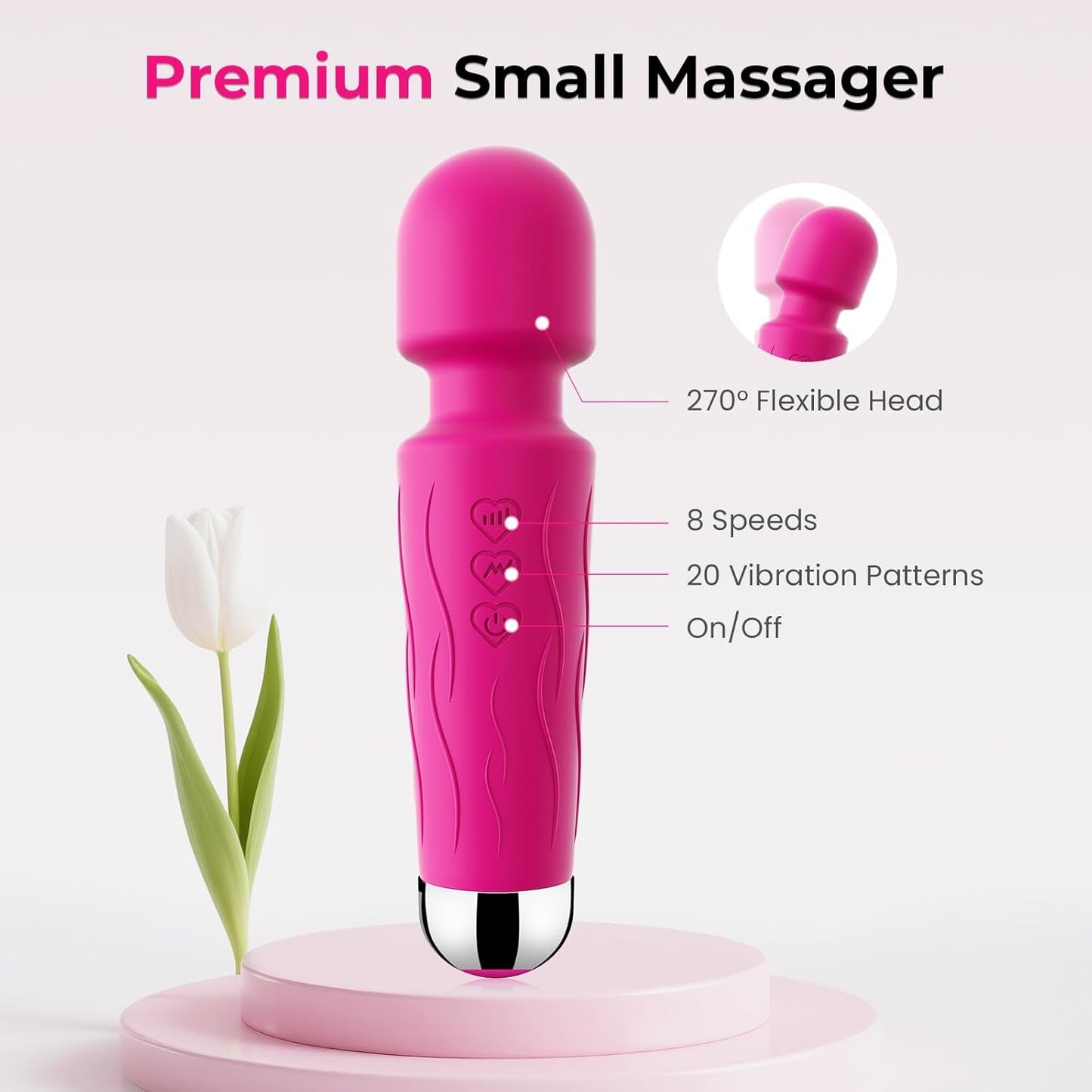 RoseRelief Rose Pink Clitoral Wand Vibrator - Vixen | Nova Network