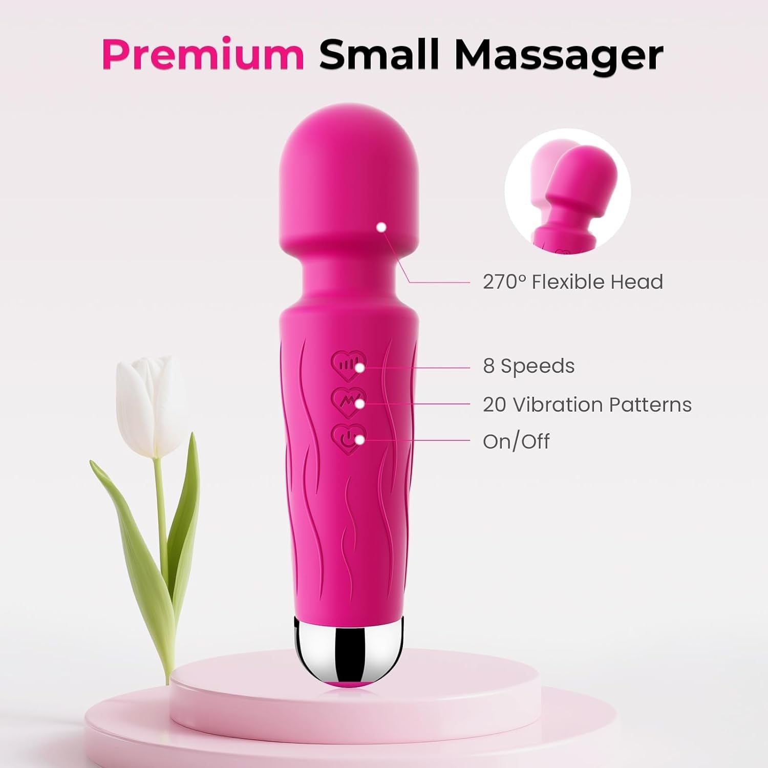 RoseRelief Rose Pink Clitoral Wand Vibrator - Vixen | Nova Network