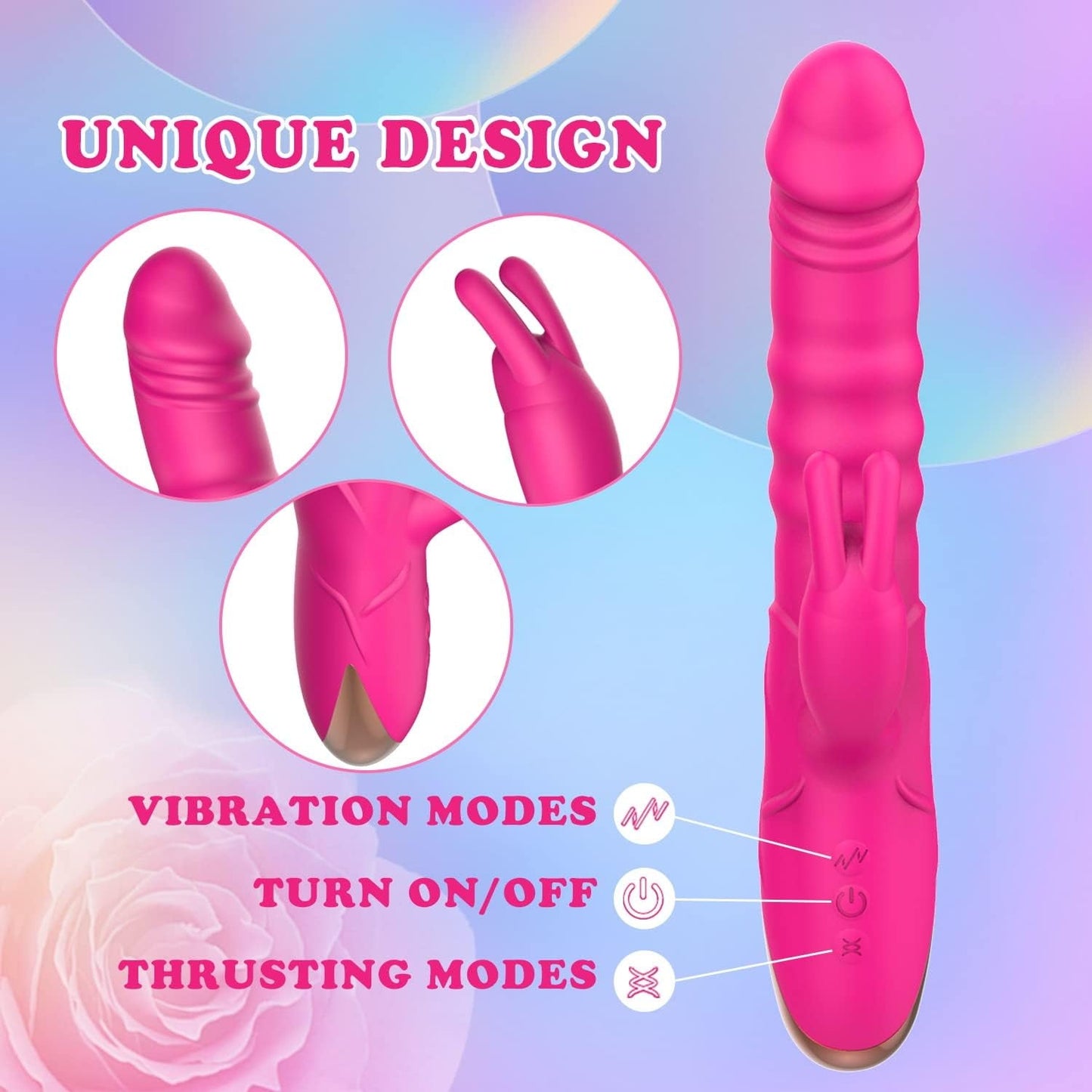 RoseRider Thrusting Rabbit Vibrator - Vixen | Nova Network