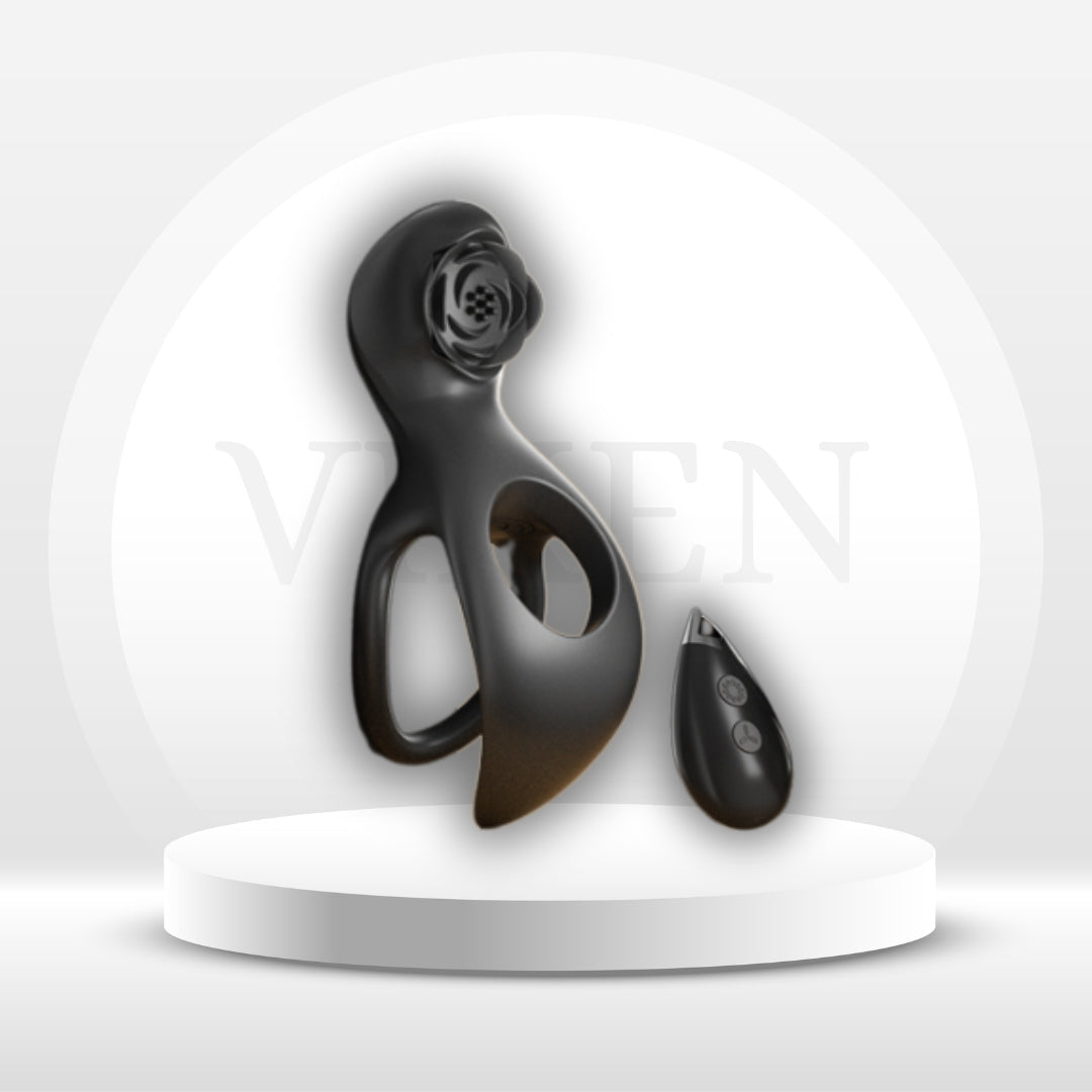 RoseRing Cock & Testicle Ring with Clit Stimulator - Vixen | Nova Network