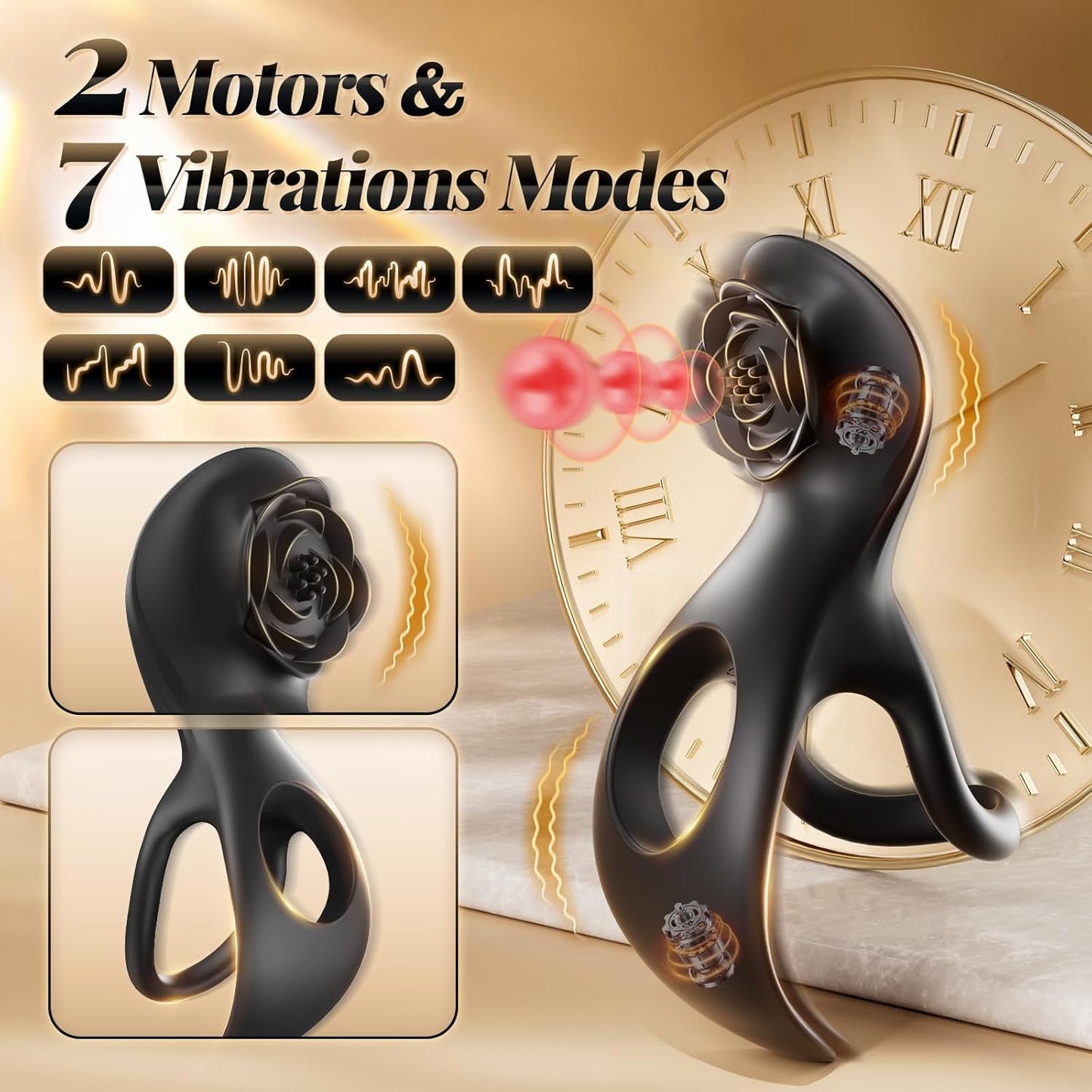 RoseRing Cock & Testicle Ring with Clit Stimulator - Vixen | Nova Network