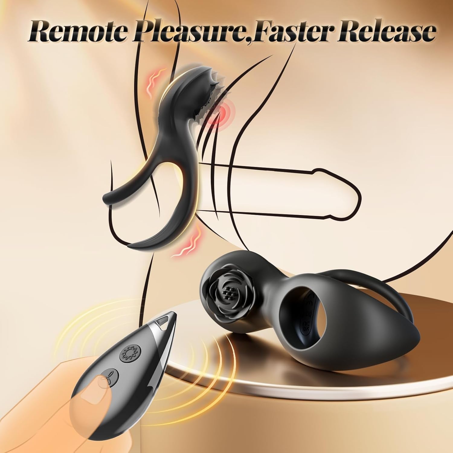RoseRing Cock & Testicle Ring with Clit Stimulator - Vixen | Nova Network
