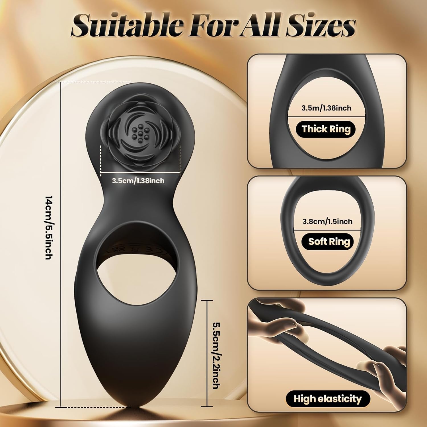 RoseRing Cock & Testicle Ring with Clit Stimulator - Vixen | Nova Network