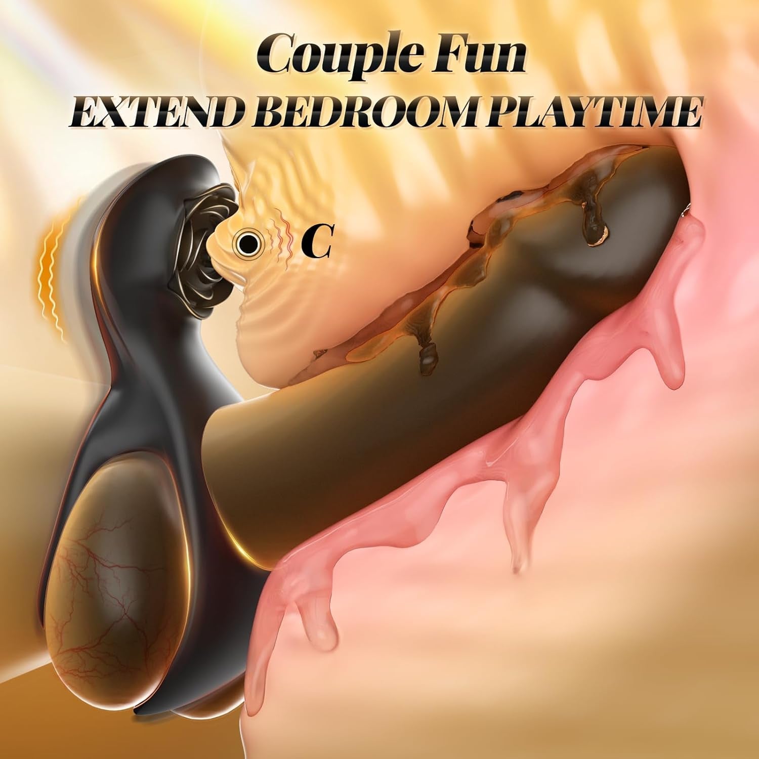 RoseRing Cock & Testicle Ring with Clit Stimulator - Vixen | Nova Network