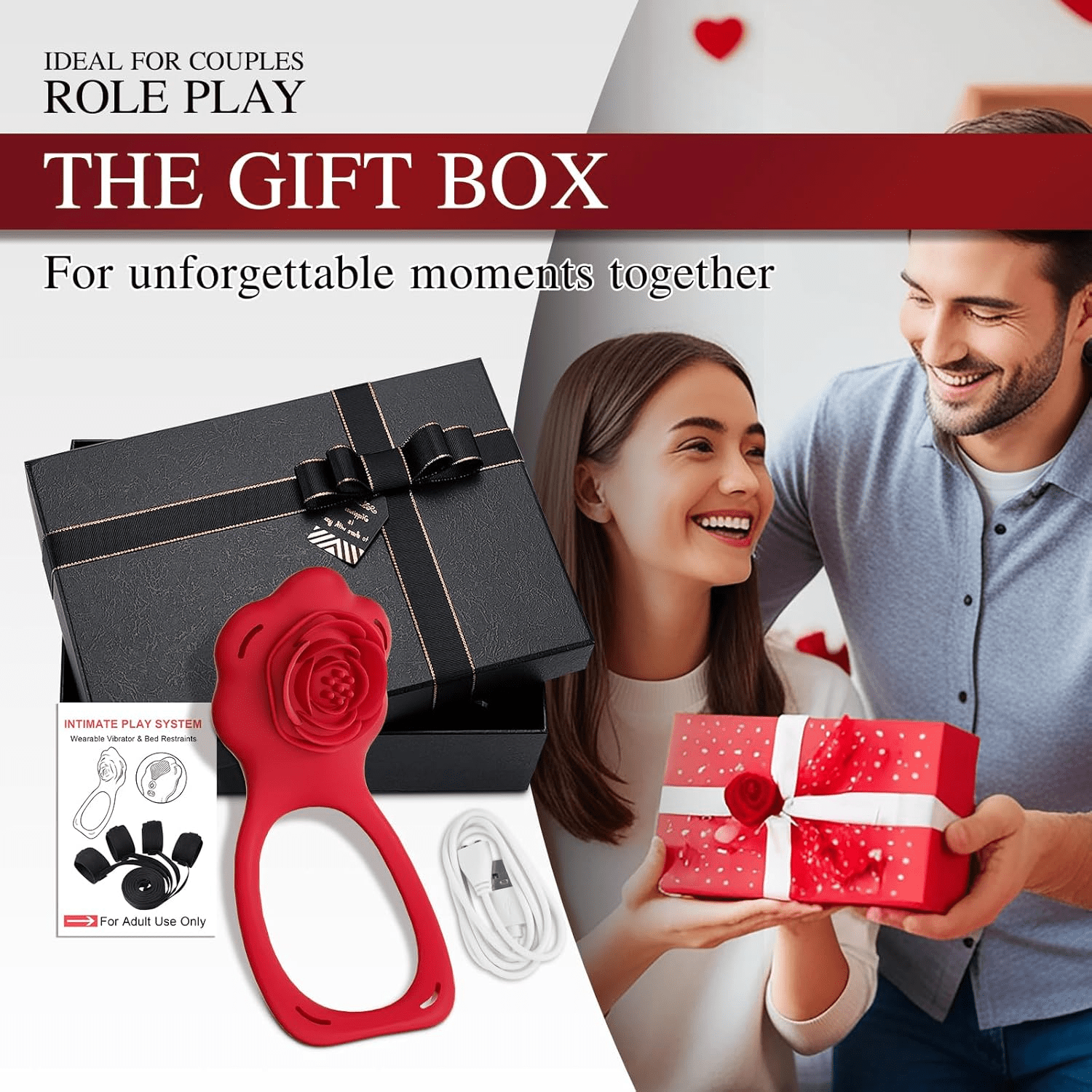 RoseSurrender App-Controlled Couples Vibrator & Bondage Restraint Set - Vixen Adult Playroom