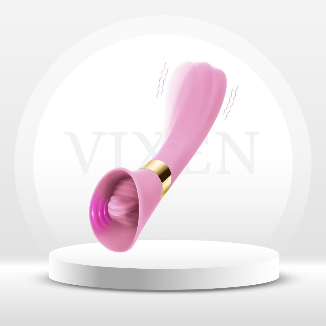 RoseTease Clit Licking Vibrator Dual Motor Tongue Wand - Vixen | Nova Network