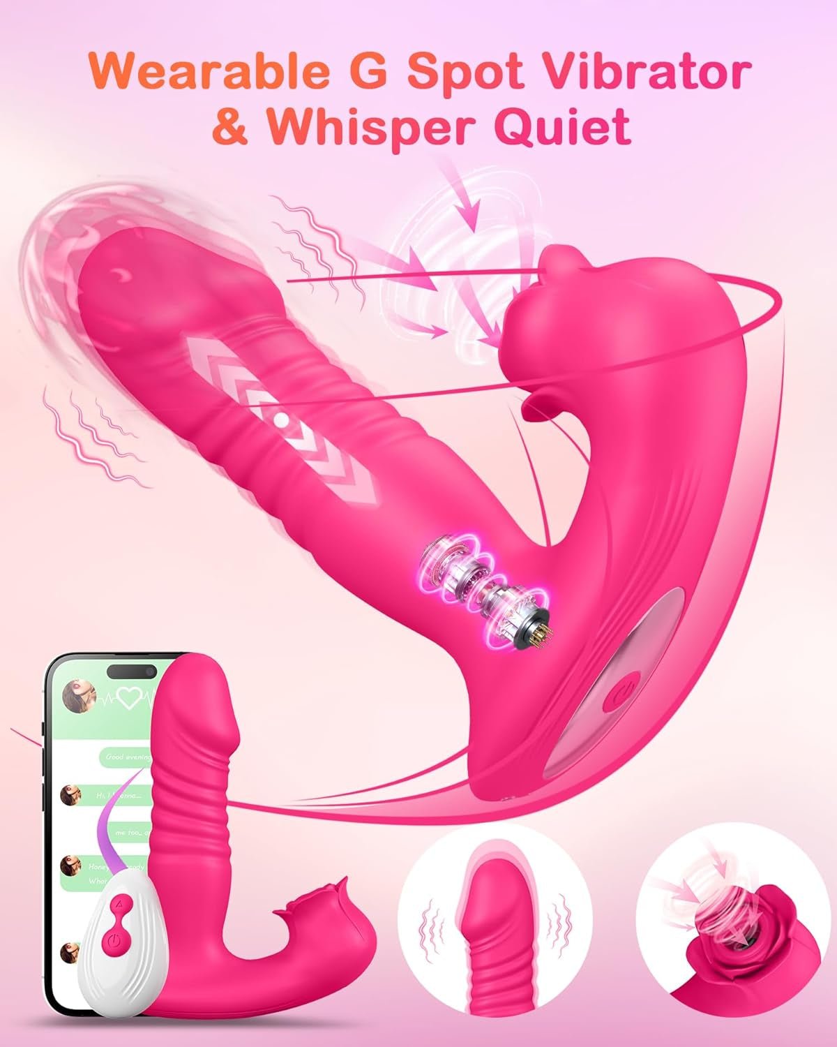 RoseThrustV 3 - in - 1 Wearable Thrusting Clit Sucker - Vixen | Nova Network