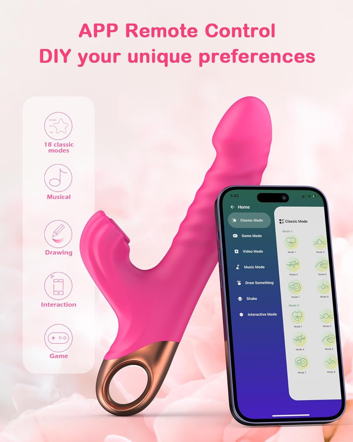 RoseThrustVII Thrusting Rabbit G - Spot Vibrator with Suction - Vixen | Nova Network