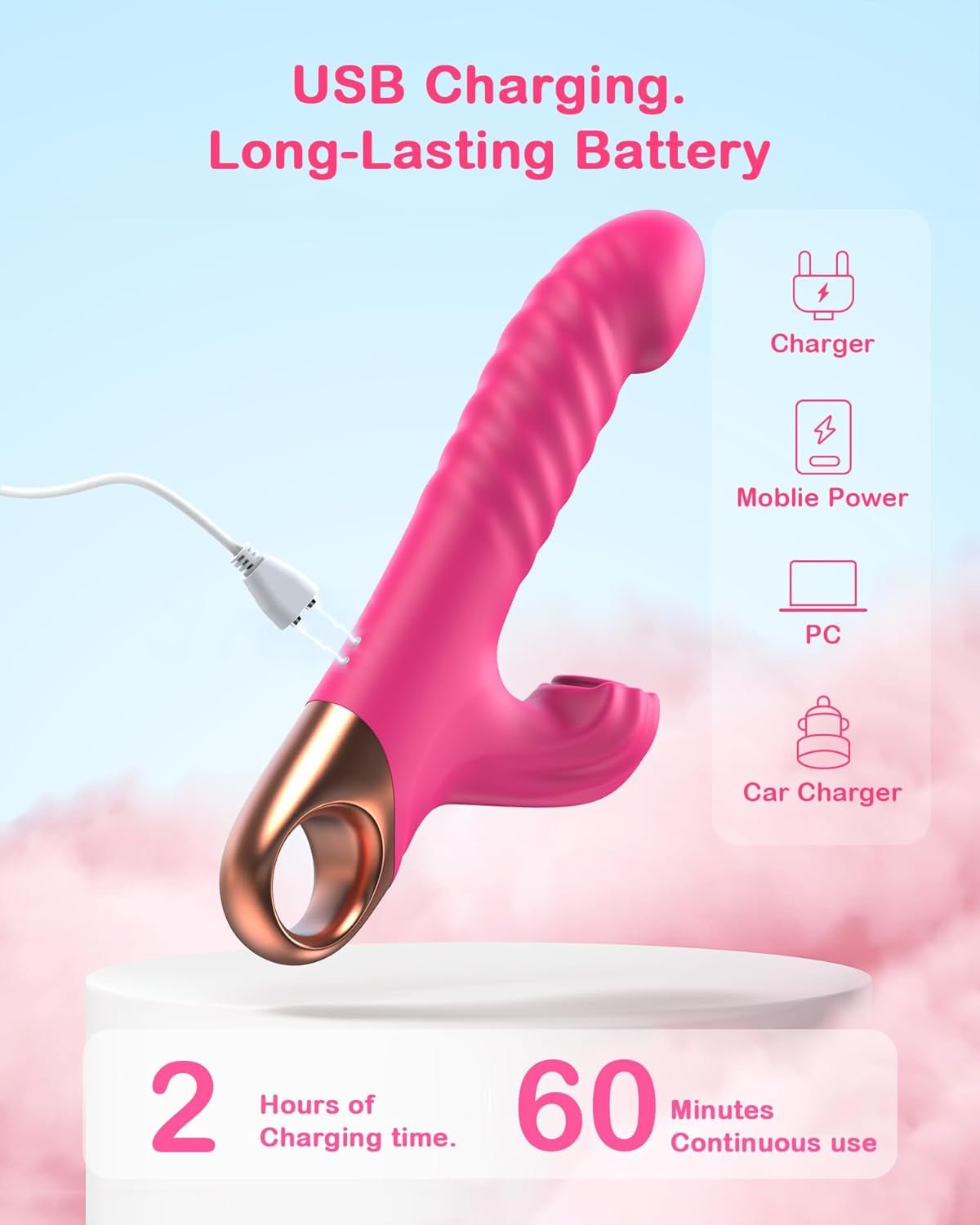 RoseThrustVII Thrusting Rabbit G - Spot Vibrator with Suction - Vixen | Nova Network