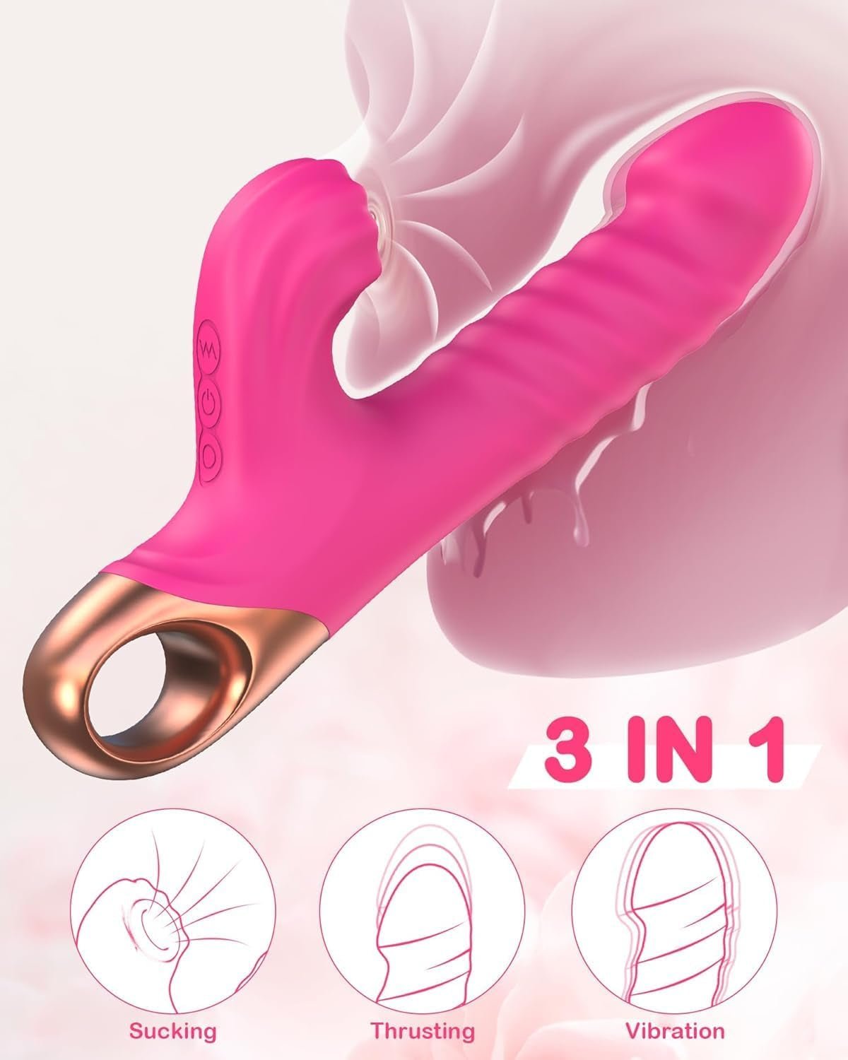 RoseThrustVII Thrusting Rabbit G - Spot Vibrator with Suction - Vixen | Nova Network