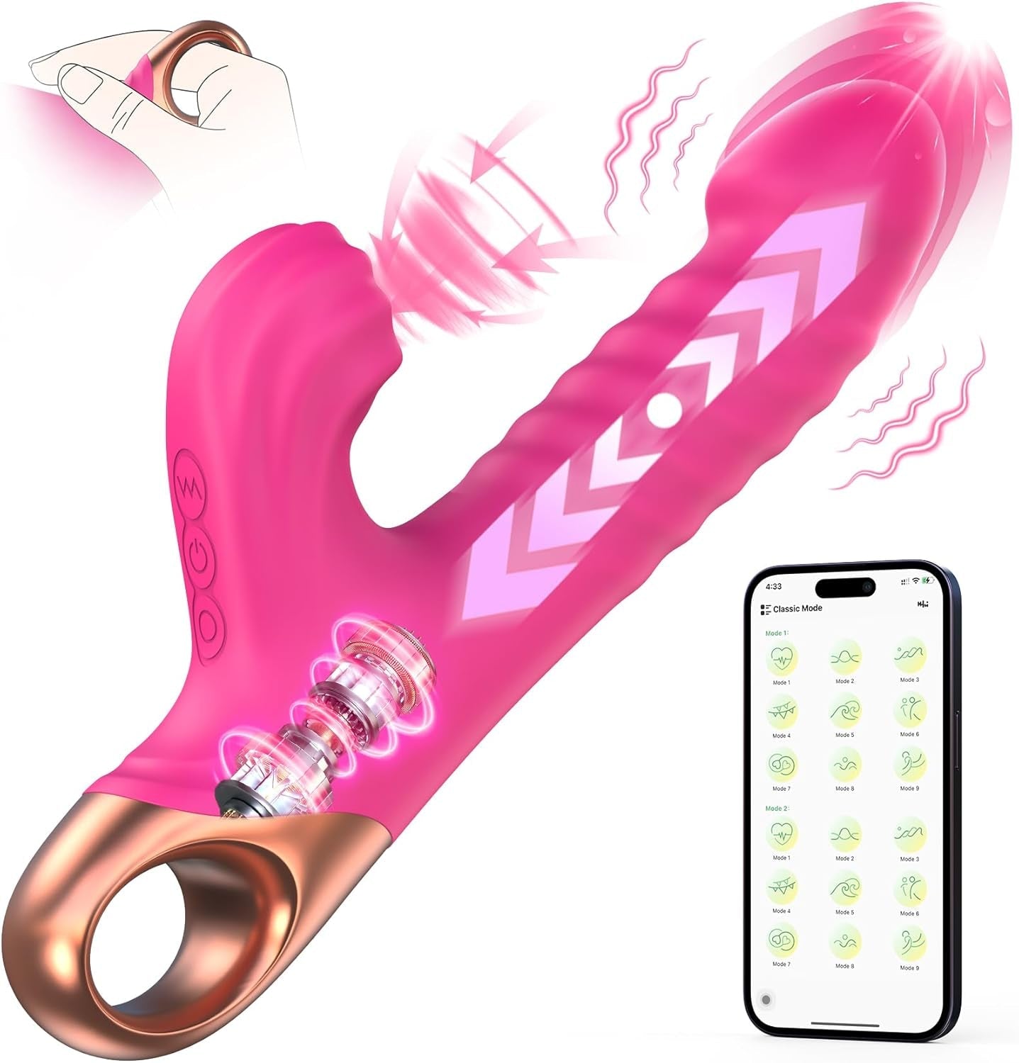 RoseThrustVII Thrusting Rabbit G - Spot Vibrator with Suction - Vixen | Nova Network