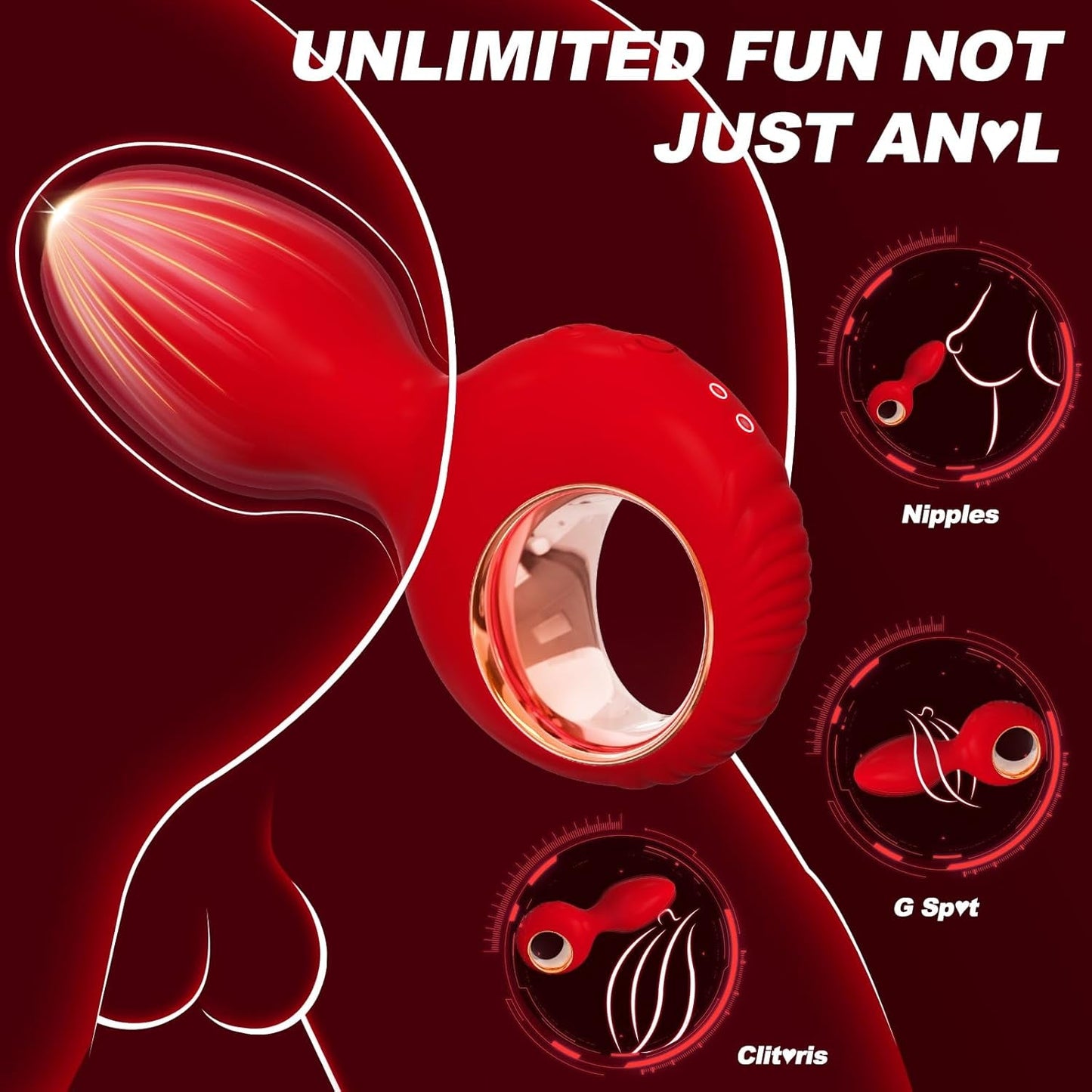 RougePulse Remote Vibrating Butt Plug & Prostate Massager - Vixen | Nova Network