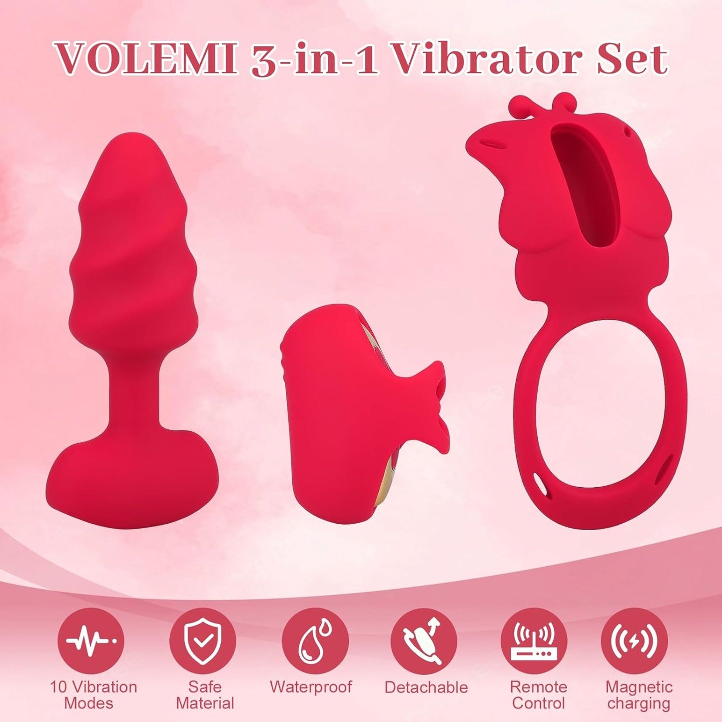RougeRush 3 - in - 1 Couples Vibrator Kit - Vixen | Nova Network