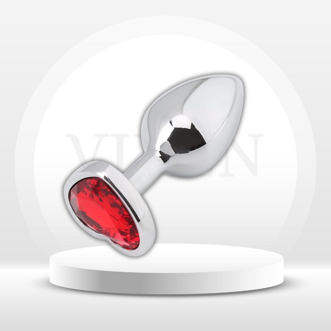 RubyHeart Small Metal Heart Jewel Butt Plug - Vixen | Nova Network