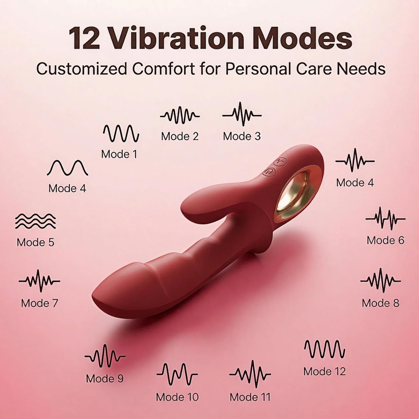 RubyRush 2-in-1 G-Spot Rabbit Vibrator – 12 Modes - Vixen Adult Playroom
