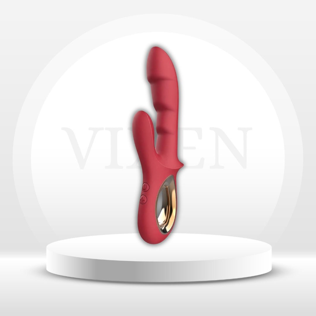 RubyRush 2-in-1 G-Spot Rabbit Vibrator – 12 Modes - Vixen Adult Playroom