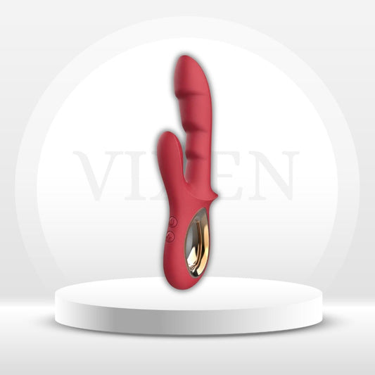 RubyRush 2-in-1 G-Spot Rabbit Vibrator – 12 Modes - Vixen Adult Playroom