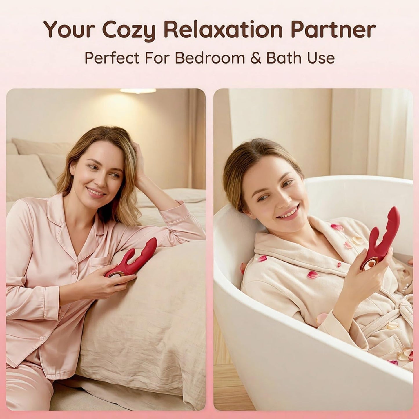 RubyRush 2-in-1 G-Spot Rabbit Vibrator – 12 Modes - Vixen Adult Playroom