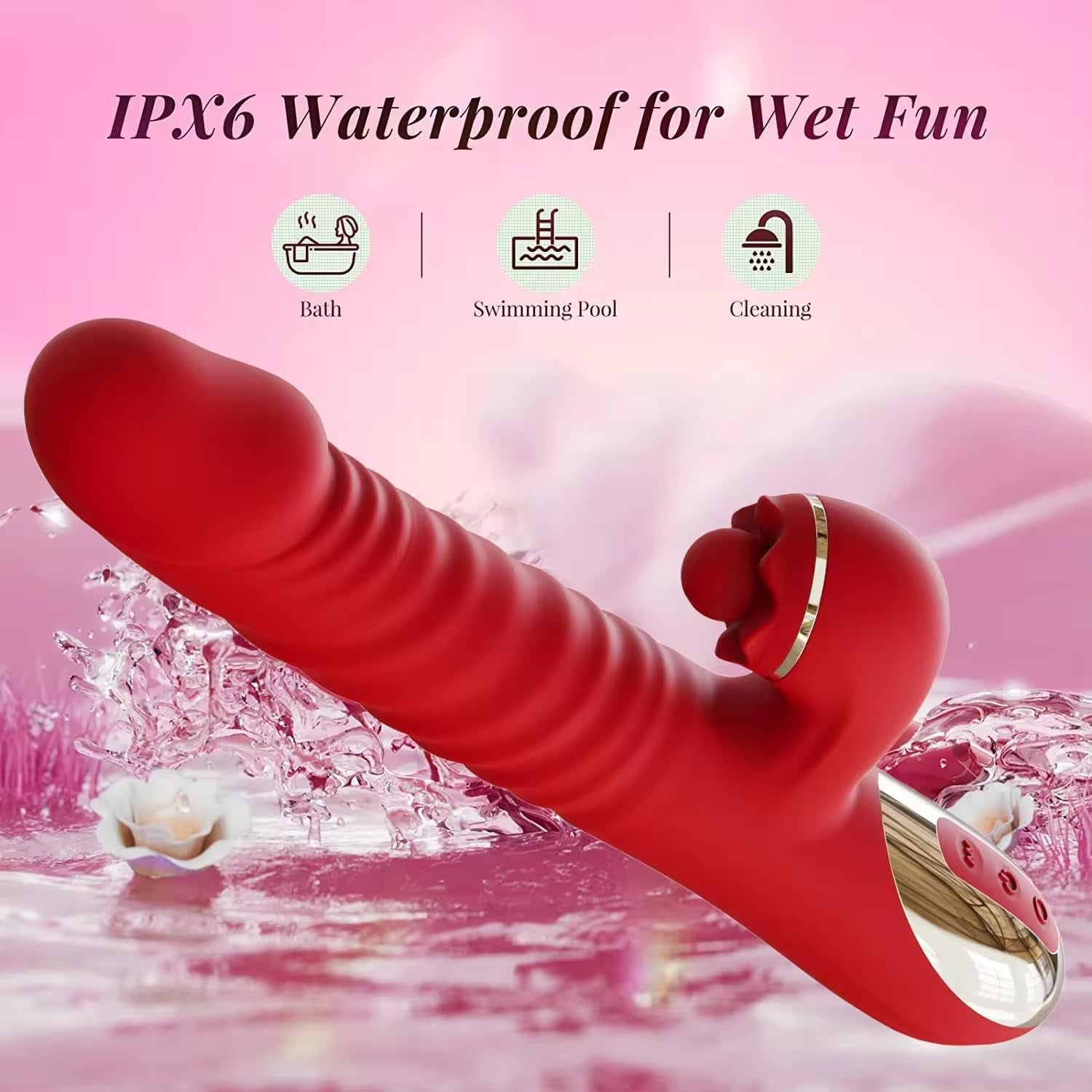 RushMotion 9.8” Thrusting Rabbit Vibrator Dildo - Vixen | Nova Network
