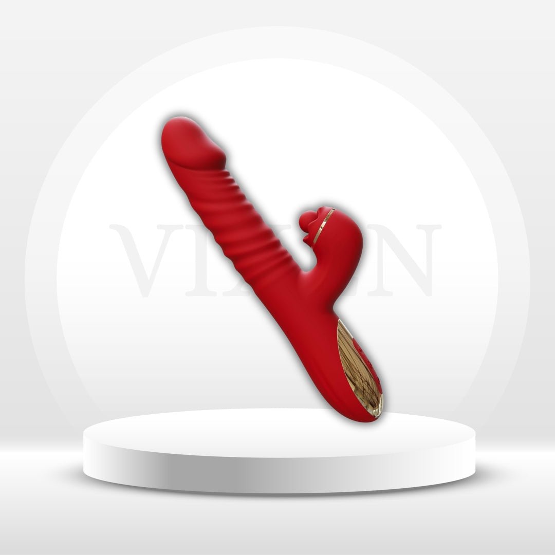 RushMotion 9.8” Thrusting Rabbit Vibrator Dildo - Vixen | Nova Network
