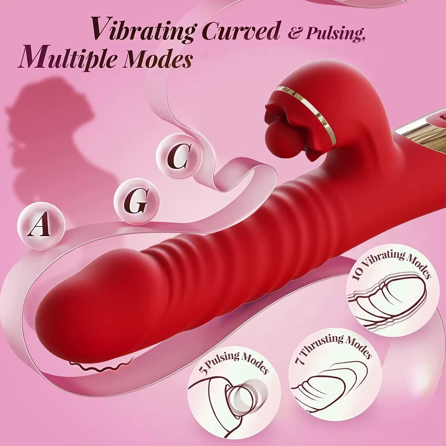 RushMotion 9.8” Thrusting Rabbit Vibrator Dildo - Vixen | Nova Network