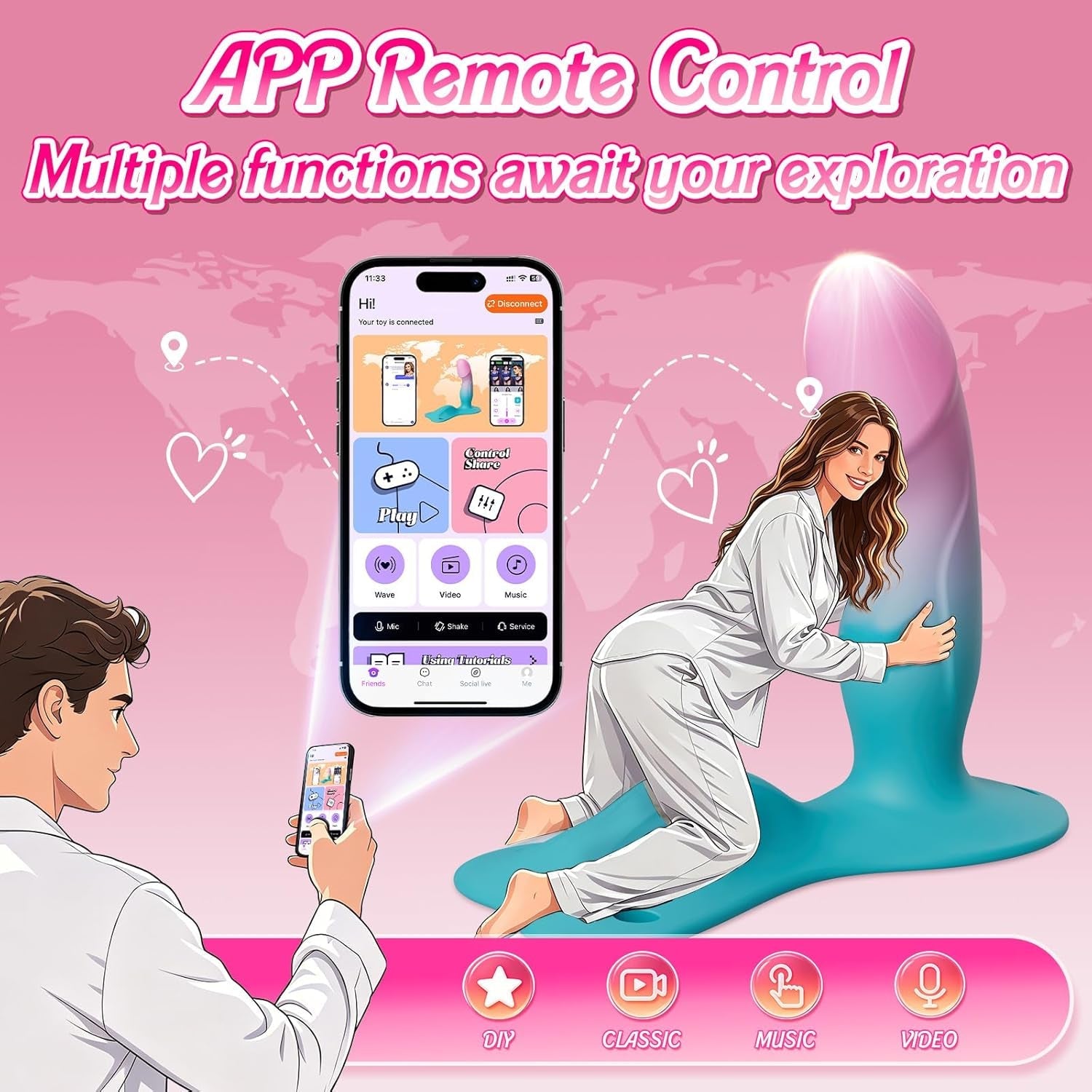 SaddleUp App-Control Riding Strap-On Dildo Vibrator - Vixen | Nova Network