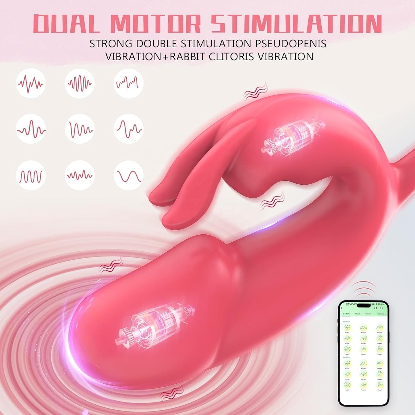 ScarletDuo Dual - Use Rabbit Vibrator, 20 Patterns - Vixen | Nova Network