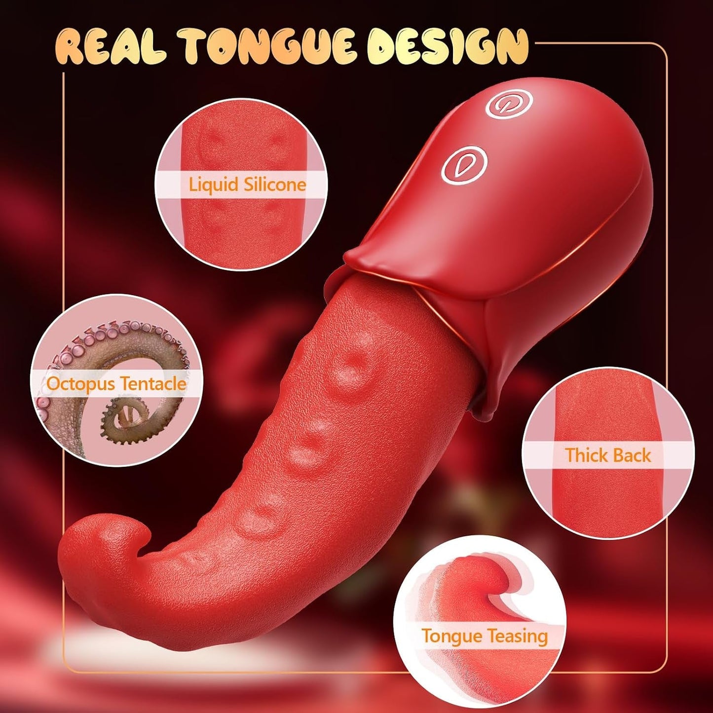 ScarletTongue 3-in-1 Rose Tongue Vibrator – Lick, Swing & Vibrate - Vixen Adult Playroom