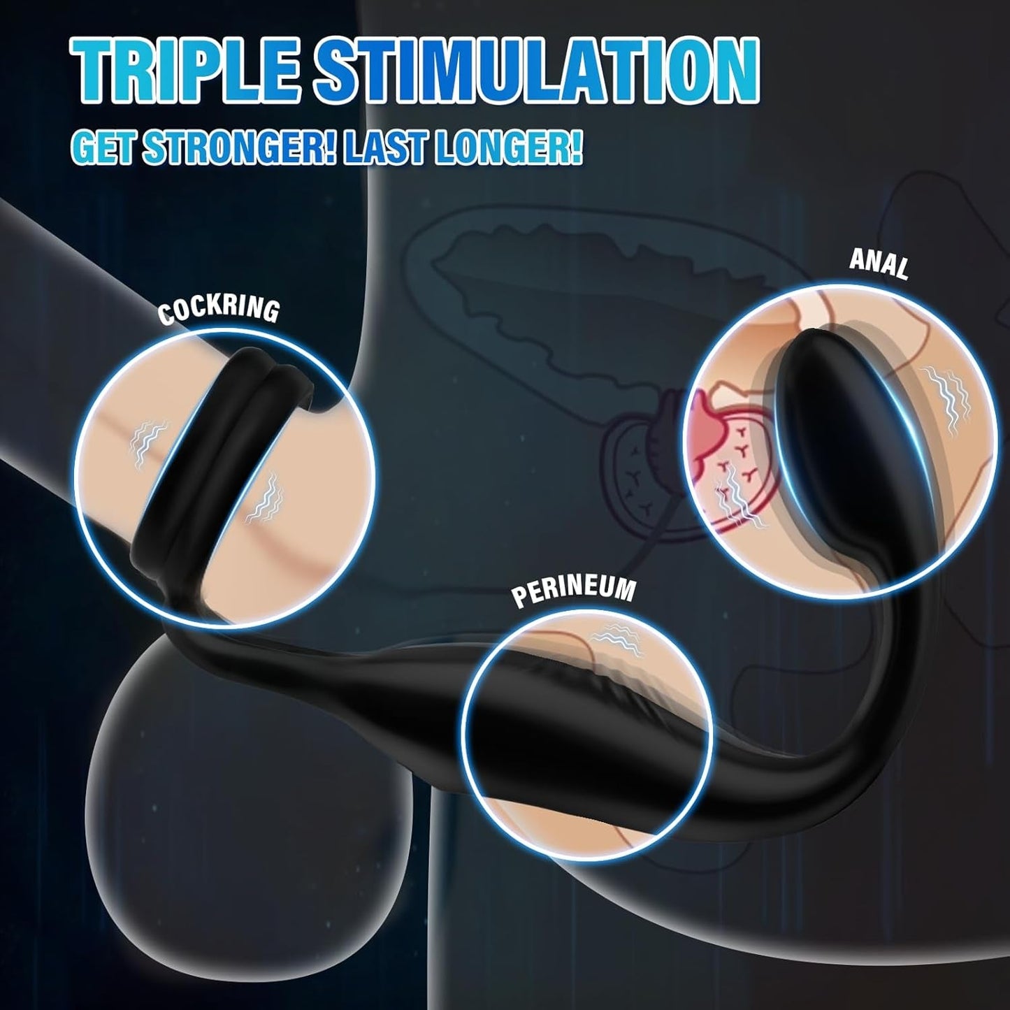 ScorpioApex Vibrating Cock Ring Prostate Plug 10 Modes - Vixen | Nova Network